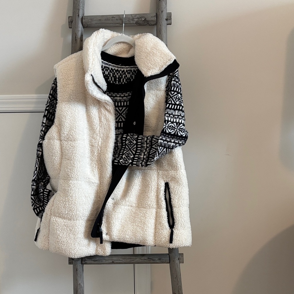 Talbots Black and White Vest